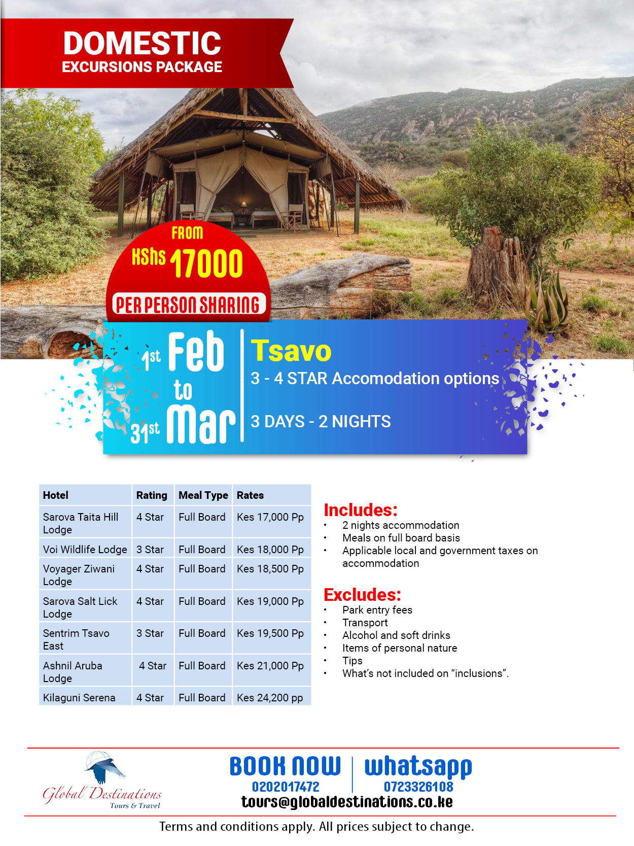 Tsavo Excursion 3 Days - 2 Nights