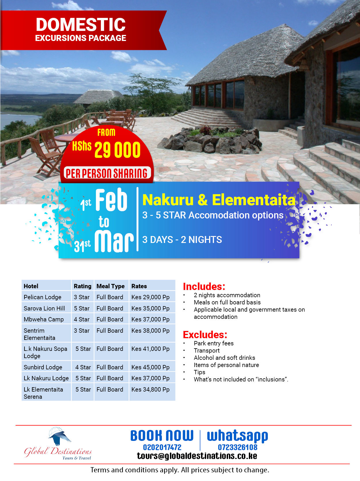 Nakuru, Elementaita 3 Days - 2 Nights